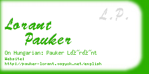 lorant pauker business card